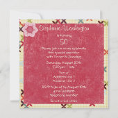 スクラップブックのスタイルの第50誕生会はあなたの写真を加えます 招待状 (裏面)