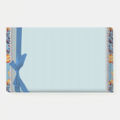 スクラップブックのフローラ青（リボン付き） ポストイット (正面)