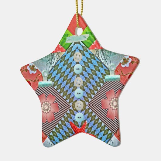 スクラップブックの歓喜の紙はCraftersのためのギフトにボタンをかけます セラミックオーナメント (左)