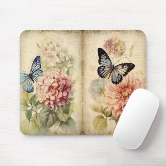 スクラップブックの背景絵画紙のヴィンテージ素朴 マウスパッド (マウス)