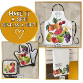 スクラップブックエステティックレインボークロチェットフルーツコラージュ エプロン