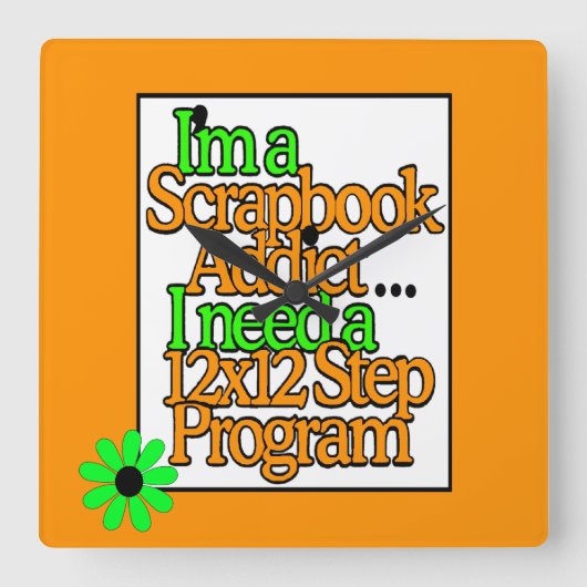 スクラップブッククラフトルーム スクエア壁時計 (正面)