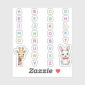 スクラップブックスタンプAlphabet animals ABC シール (シート)