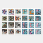 スクラップブックデザインワカドードル鮮やかカラー ラッピングペーパーシート (正面2)