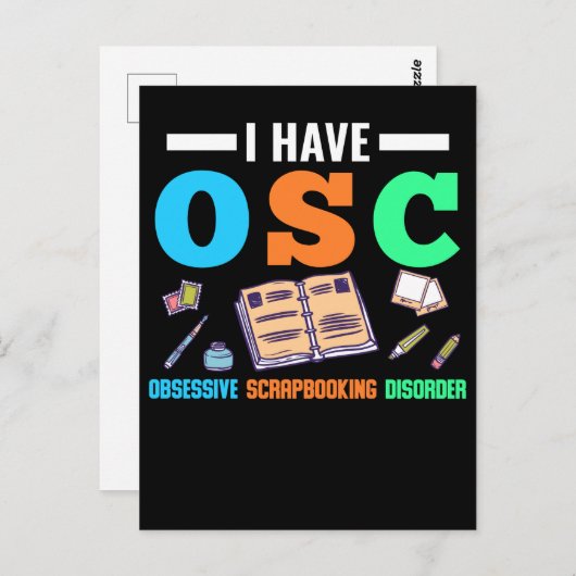 スクラップブック作りおもしろい障害狂い本の恋人 ポストカード (正面/裏面)