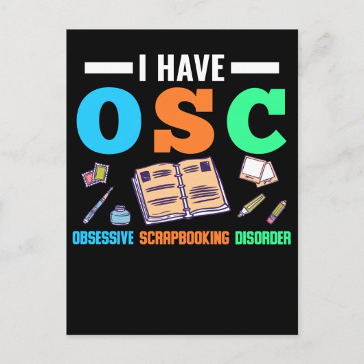 スクラップブック作りおもしろい障害狂い本の恋人 ポストカード (正面)