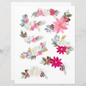 スクラップブック作りと仕訳帳の水色花模様 (正面/裏面)