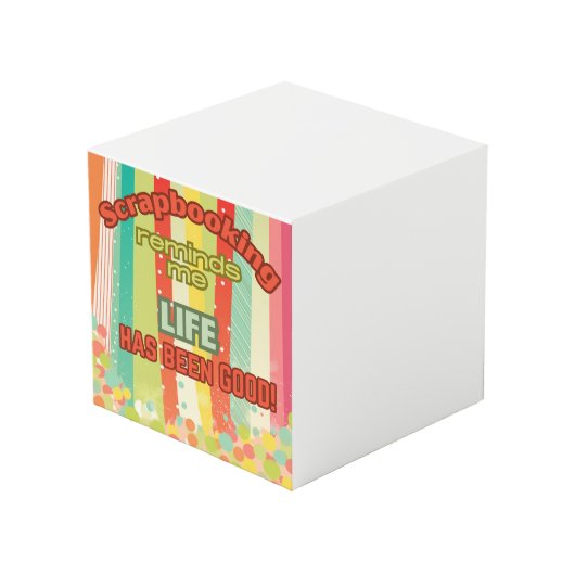 スクラップブック作りは私に人生は良いことを思い出させる フォトキューブ (正面アングル)