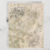 スクラップブック作りジャンクジャーナル紙シート (正面/裏面)