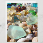 スクラップブック作りテーマ紙ビーチ貝殻 (正面/裏面)