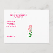 スクラップブック作りパーティの招待状 インビテーションポストカード (裏面)