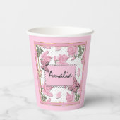 スクラップブック作りピンク紙カップ 紙コップ (裏面)