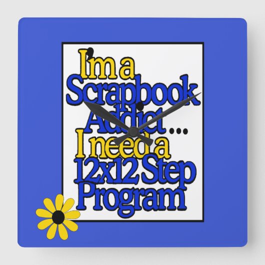 スクラップブック作り中毒 スクエア壁時計 (正面)