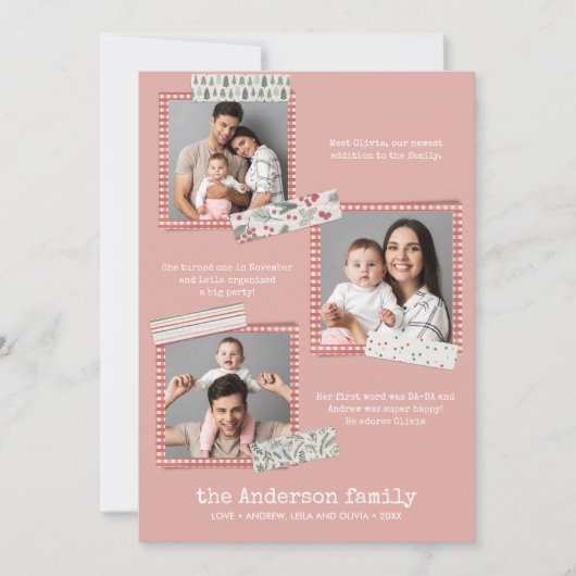 スクラップブック作り休日 |年のレビュー3枚の写真 カード (正面)