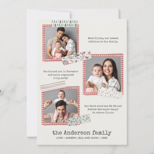 スクラップブック作り休日 |年のレビュー3枚の写真 カード (正面)