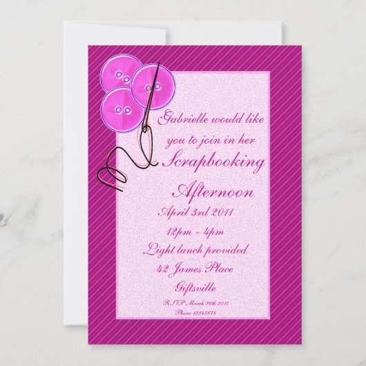 スクラップブック作り/クラフトパーティの招待状 招待状 (正面)