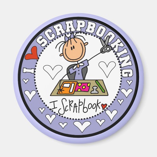 スクラップブック作りTシャツとギフトが大好き マグネット (正面)