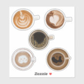 スクラップブック及びジャーナル用のコーヒーラテアートシール シール (シート)