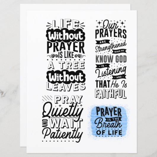 スクラップブック用の聖書の詩と引用文カード (正面/裏面)