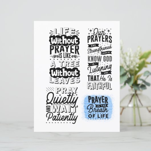 スクラップブック用の聖書の詩と引用文カード (スタンド正面)