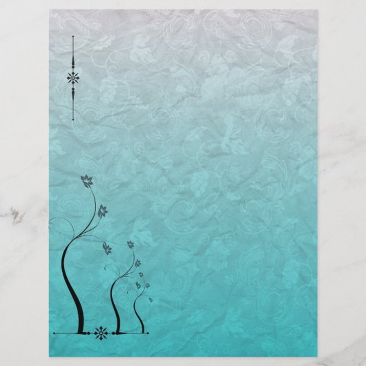 スクラップブック紙ティール（緑がかった色）グラフェビンフローラ (正面)