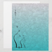 スクラップブック紙ティール（緑がかった色）グラフェビンフローラ (正面/裏面)