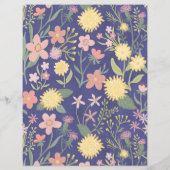 スクラップブック紙ピンクフローラ花紫色の植物体 (裏面)