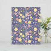 スクラップブック紙ピンクフローラ花紫色の植物体 (スタンド正面)