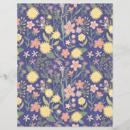 スクラップブック紙ピンクフローラ花紫色の植物体