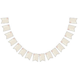 スクラップブック紙ベージュ バンティングフラッグ