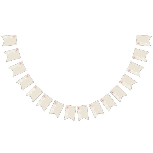 スクラップブック紙ベージュ バンティングフラッグ (全)
