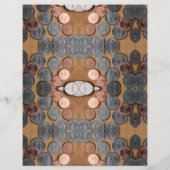 スクラップブック紙 – コインの万華鏡のように千変万化するパターン (裏面)