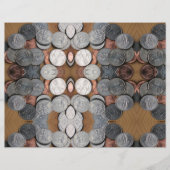 スクラップブック紙 – コインの万華鏡のように千変万化するパターン (正面)