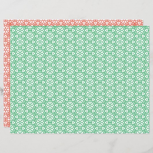 スクラップブック紙 – 六角バー2色 (正面/裏面)