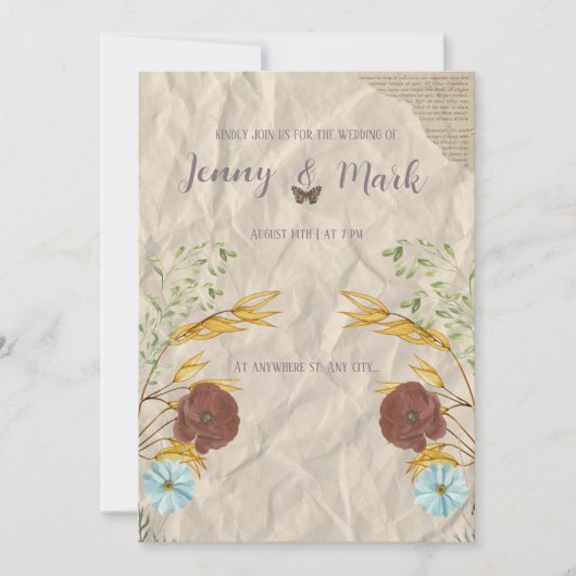 スクラップブック結婚式招待状 招待状 (正面)