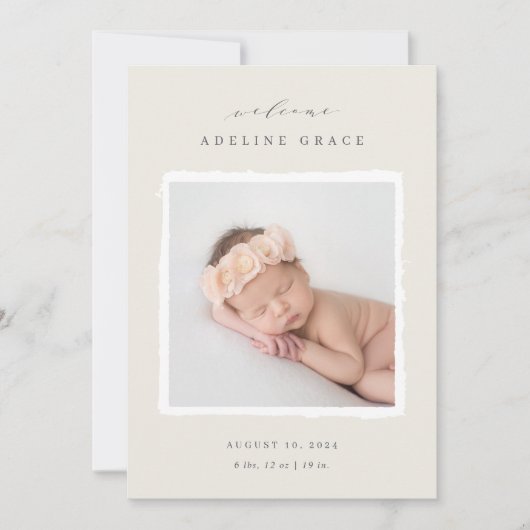 スクラップブック |写真の誕生のお知らせ 案内状 (正面)