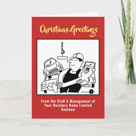 スクラップメタルまたはスクラップヤードクリスマスカード シーズンカード (正面)