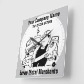 スクラップメタル商人の漫画 スクエア壁時計 (傾斜)