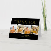 スクラップモダンブックフォイル折り畳みフォトサンキューカード 箔グリーティングカード (正面)