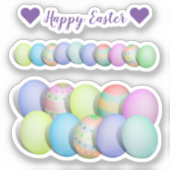 スクラップ予約の色付き卵イースター シール (正面)
