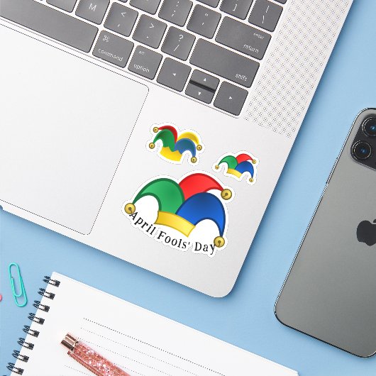 スクラップ予約イエスターズ帽子エイプリルフールの日 シール (ノートパソコンとiPhone)