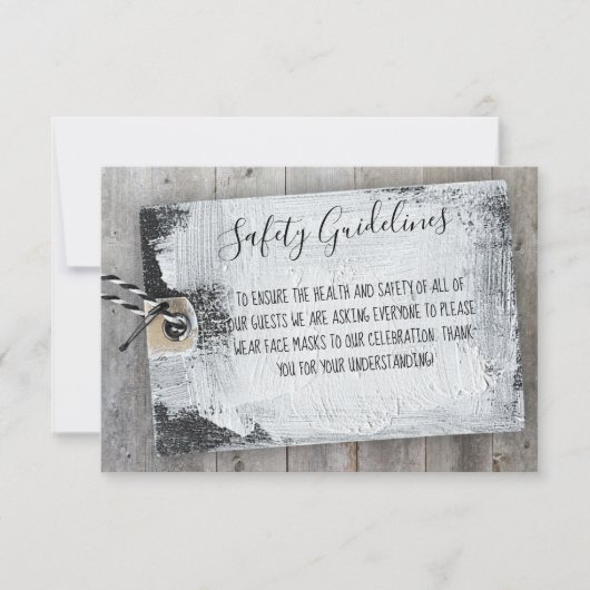 スクラップ素朴ブックの安全メッセージのエンクロージャカード 招待状 (正面)