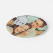 スクラッ素朴ブックイニシャルと写真結婚の ペーパープレート (アングル)