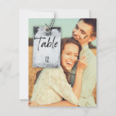 スクラッ素朴プブックの結婚写真のテーブル番号カード 招待状 (裏面)