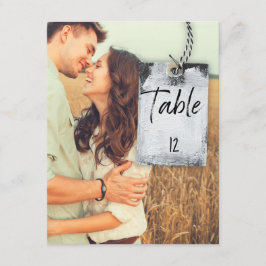 スクラッ素朴プブックの結婚写真のテーブル番号カード 招待状