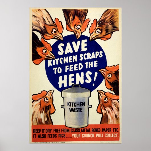 スクラッ食べ物を与えプ – ヘンズ ポスター (正面)