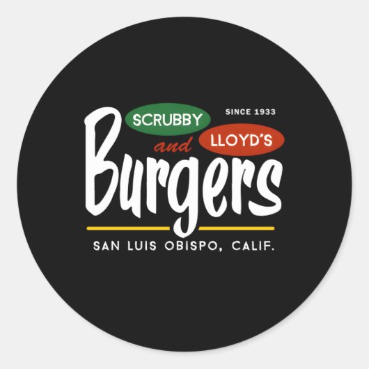 スクラビー・ロイドのバーガーSan Luis Obispoカリフォルニア ラウンドシール (正面)