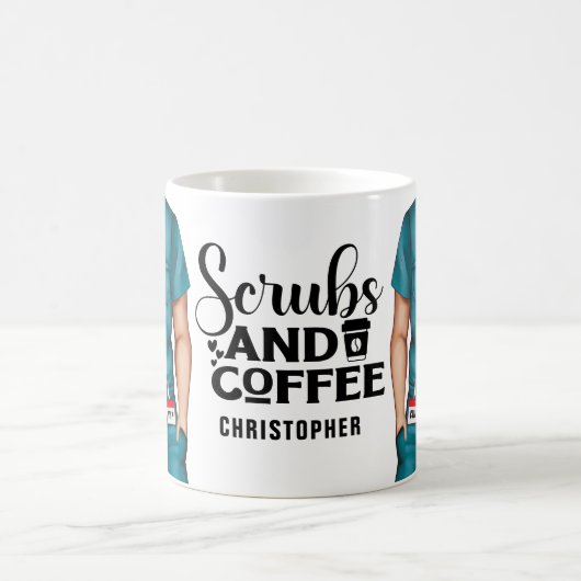 スクラブとコーヒーナースパーソナライズされたコーヒーマグ コーヒーマグカップ (中央)