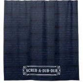 スクラブダブダブブルーモダン男らしストライプ シャワーカーテン (正面)