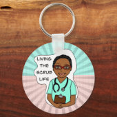 スクラブライフを生きる |ナース、介護士、医師 キーホルダー (正面)
